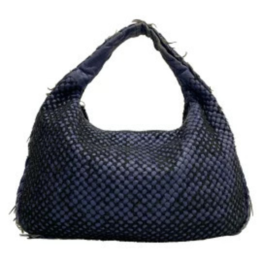BOTTEGA VENETA handbag blue black leather